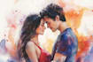 paint watercolor couple portraits