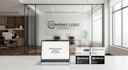 design office mockup and customize zoom virtual background