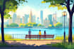 make vector landscape, illustrations, background and scenery