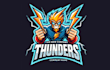 do custom thunder mascot logo  powerful  unique design