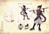 create an anime style character concept art sheet