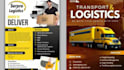 design a professional logistics, truck dispatch, and freight broker flyer