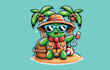 do beach turtle holiday mascot logo  fun  unique design