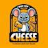 do awesome mouse eats cheese character mascot logo design