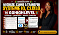 migrate clone systeme io automation landing page clixlo website to gohighlevel