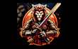 do amazing samurai lion mascot logo with unlimited revisions