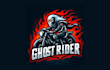 design creative ghost rider mascot logo with any file