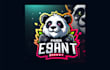 design creative panda mascot logo with free vector file