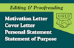 modify personal statement, motivation letter, and sop