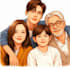 illustrate a vintage couple portrait