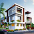 design architectural 3d modern exterior with rendering