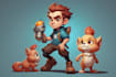 design a 2d cartoon character