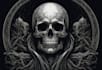 draw dark art illustration with engraving style