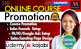 promote your udemy, kajabi and online course to boost enrollments