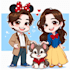 do a disney cartoon style couple, family,pet vector
