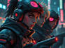 create scifi or cyberpunk character portrait art