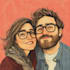 illustrate a vintage couple portrait