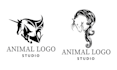 create hand drawn animal horse logo