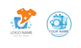 make cartoon clean laundry logo