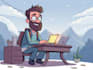 draw a digital cartoon illustration