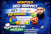 do a monthly SEO service for google top ranking with white hat backlinks