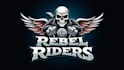 do skull biker with engine and wings mascot logo design with company