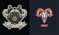 make creative mascot sheep goat logo
