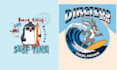create animal mascot beach surfing logo