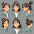 create original anime character sheet or reference for