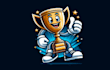 design awesome champion trophy mascot logo within 1 day