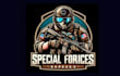 design outstanding special forces mascot logo with express deliver