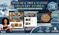 design meal prep website food delivery, sea food store restaurant shopify store
