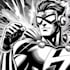 make a black and white comic superhero character