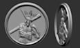 model 3d bas relief cnc coin medallion design, pendant ring jewelry