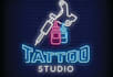 draw wonderful luxury tattoo studio logo