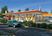 innovative 3d gas station with mall rendering,refinery,vectorwork,bim,warehouse