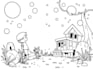 do children, comic, coloring book layout design