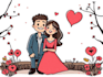 make cartoon illustration for couple portrait
