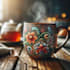 create a custom coffee mug design illustration