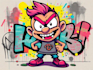 draw graffiti character, cool cartoon character