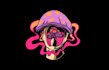 make psychedelic, stoner rock, trippy art style logo