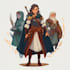 create dnd fantasy character design in rpg cartoon style