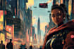 create a futuristic, cyberpunk, sci fi metropolis city