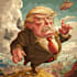 create any current political cartoon in unique style