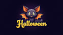 create modern halloween bat logo with unlimited revisions