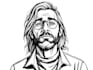 black and white portrait illustration