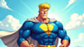 draw a male superhero cartoon character