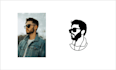 draw minimalist team avatars for startup website in notion style