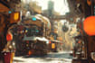 create sci fi , cyberpunk, fantasy science fiction city