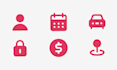 design unique, simple, svg, flat and modern custom icons set